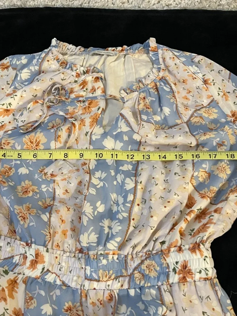 Boho Floral Cottagecore Mini Dress Romantic Ruffle Size S - Picture 7 of 10
